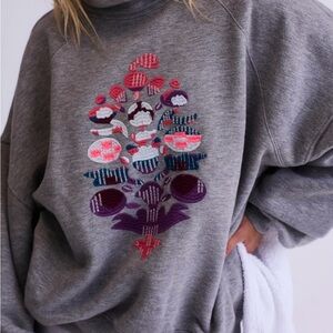 NWT FP MOVEMENT: ON YOUR MARK LOGO HOODIE-HEATHER GRAY size XS